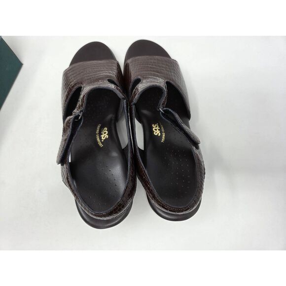 SAS SAN ANTONIO SHOES TRIPAD SUNTIMER BROWN CROC PATENT SANDALS WOMENS 12 M NEW - Picture 7 of 9